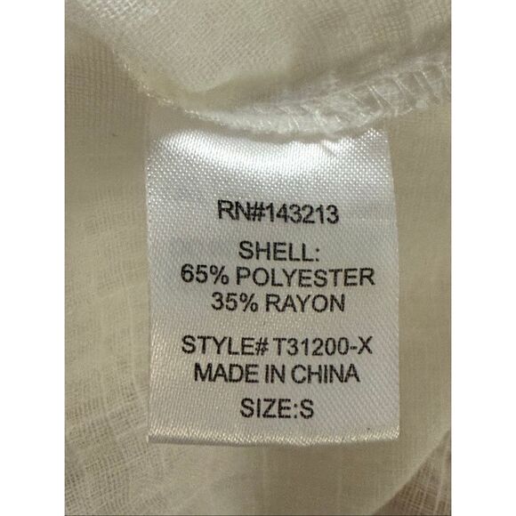 “Miss Love White Cold Shoulder Blouse Small Crochet Trim Boho Festival Top” - Picture 11 of 11